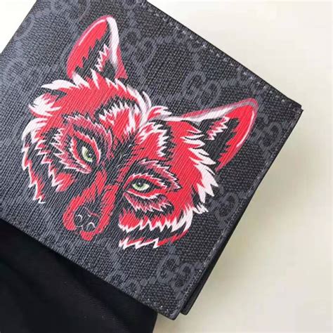 gucci supreme wallet wolf|Gucci signature web wallet.